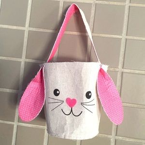 NWOT Canvas Easter Bunny Basket !